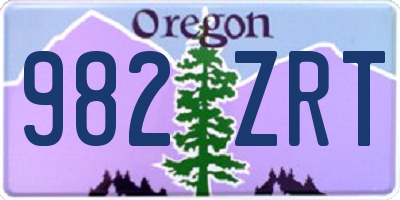 OR license plate 982ZRT