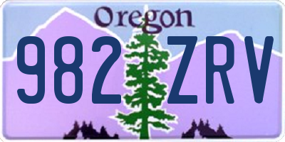 OR license plate 982ZRV