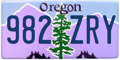 OR license plate 982ZRY