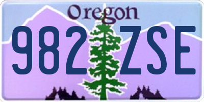 OR license plate 982ZSE