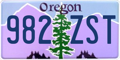 OR license plate 982ZST