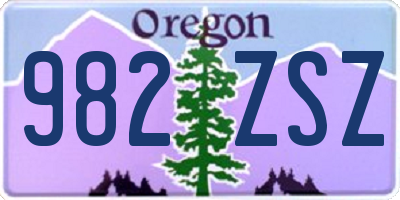 OR license plate 982ZSZ