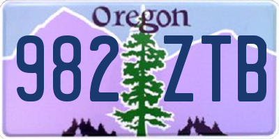 OR license plate 982ZTB