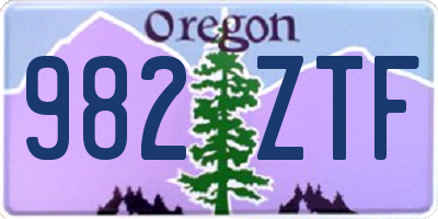 OR license plate 982ZTF