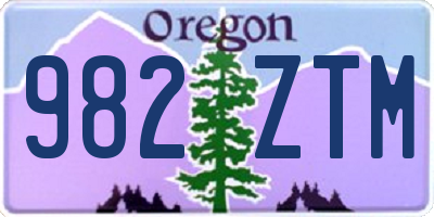 OR license plate 982ZTM