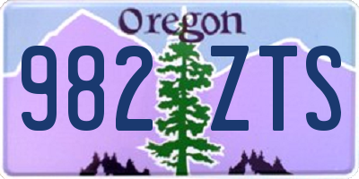OR license plate 982ZTS