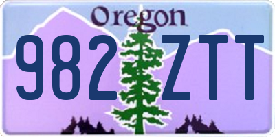 OR license plate 982ZTT