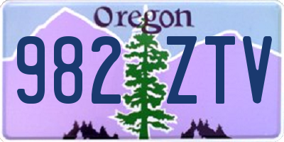 OR license plate 982ZTV