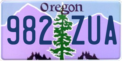OR license plate 982ZUA
