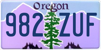 OR license plate 982ZUF