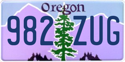 OR license plate 982ZUG