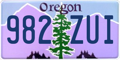 OR license plate 982ZUI