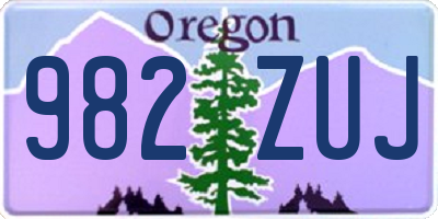 OR license plate 982ZUJ