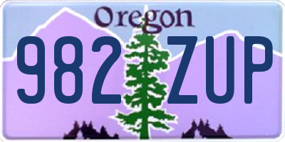 OR license plate 982ZUP
