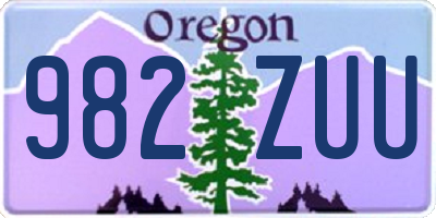 OR license plate 982ZUU
