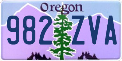 OR license plate 982ZVA