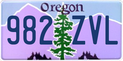 OR license plate 982ZVL