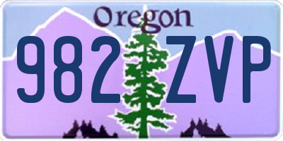 OR license plate 982ZVP