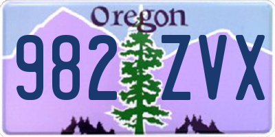 OR license plate 982ZVX