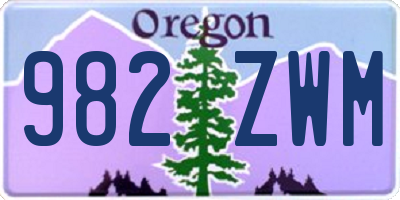 OR license plate 982ZWM