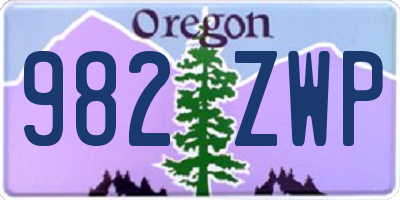 OR license plate 982ZWP