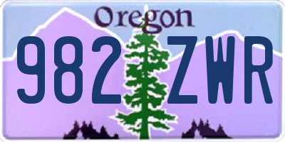 OR license plate 982ZWR