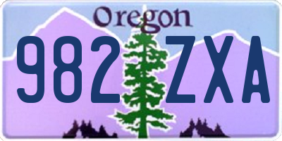 OR license plate 982ZXA