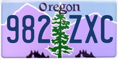 OR license plate 982ZXC