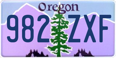 OR license plate 982ZXF