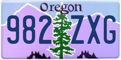 OR license plate 982ZXG