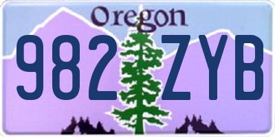 OR license plate 982ZYB