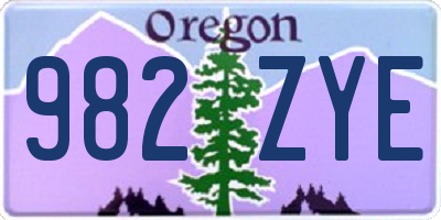OR license plate 982ZYE