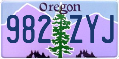 OR license plate 982ZYJ