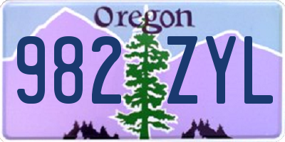 OR license plate 982ZYL