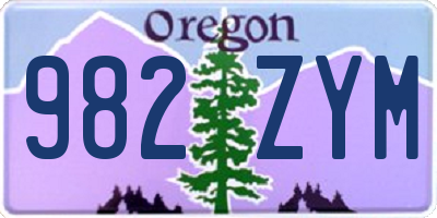 OR license plate 982ZYM