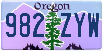 OR license plate 982ZYW
