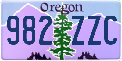 OR license plate 982ZZC