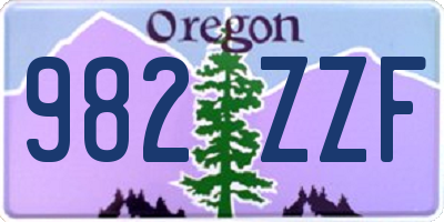 OR license plate 982ZZF