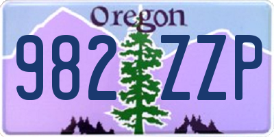 OR license plate 982ZZP