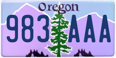 OR license plate 983AAA
