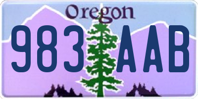 OR license plate 983AAB