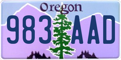OR license plate 983AAD