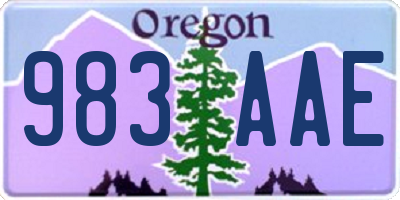 OR license plate 983AAE
