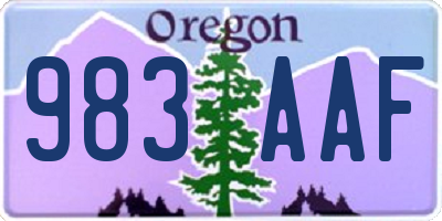 OR license plate 983AAF