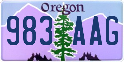 OR license plate 983AAG