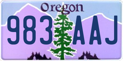 OR license plate 983AAJ