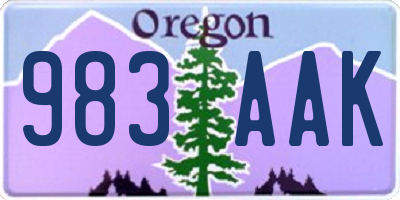 OR license plate 983AAK
