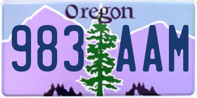 OR license plate 983AAM