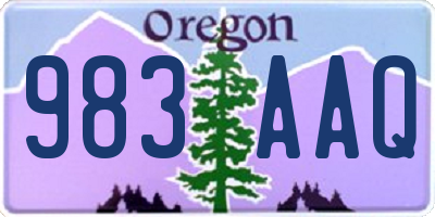 OR license plate 983AAQ