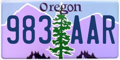 OR license plate 983AAR